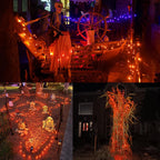 WATERGLIDE Extra Long 328 FT Halloween Lights, 1000 LED Outdoor Fairy String Lights, Green PVC Copper Wire Christmas Lights, Plug in 8 Modes & Waterproof for Tree Party Home Yard Decor, Orange