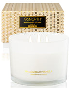 96NORTH Luxury Vanilla Soy Candles | Large 3 Wick Jar Candle | Up to 40 Hours Burning Time | 100% Natural Soy Wax | Relaxing Aromatherapy Aesthetic Candle | Housewarming Gift for Men and Women