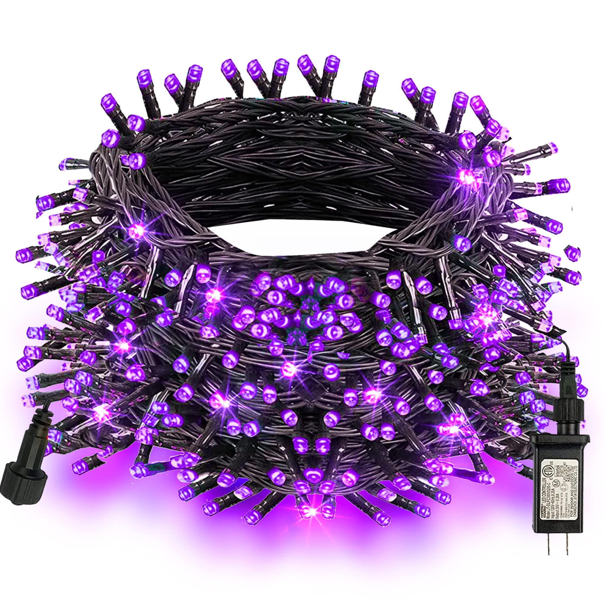 TW SHINE Halloween Lights, 200 LED 66FT Outdoor Halloween Lights Plug in with 8 Modes, Waterproof Christmas Lights Outdoor, Indoor Decorations for Party Yard Haunted House Decor, Purple