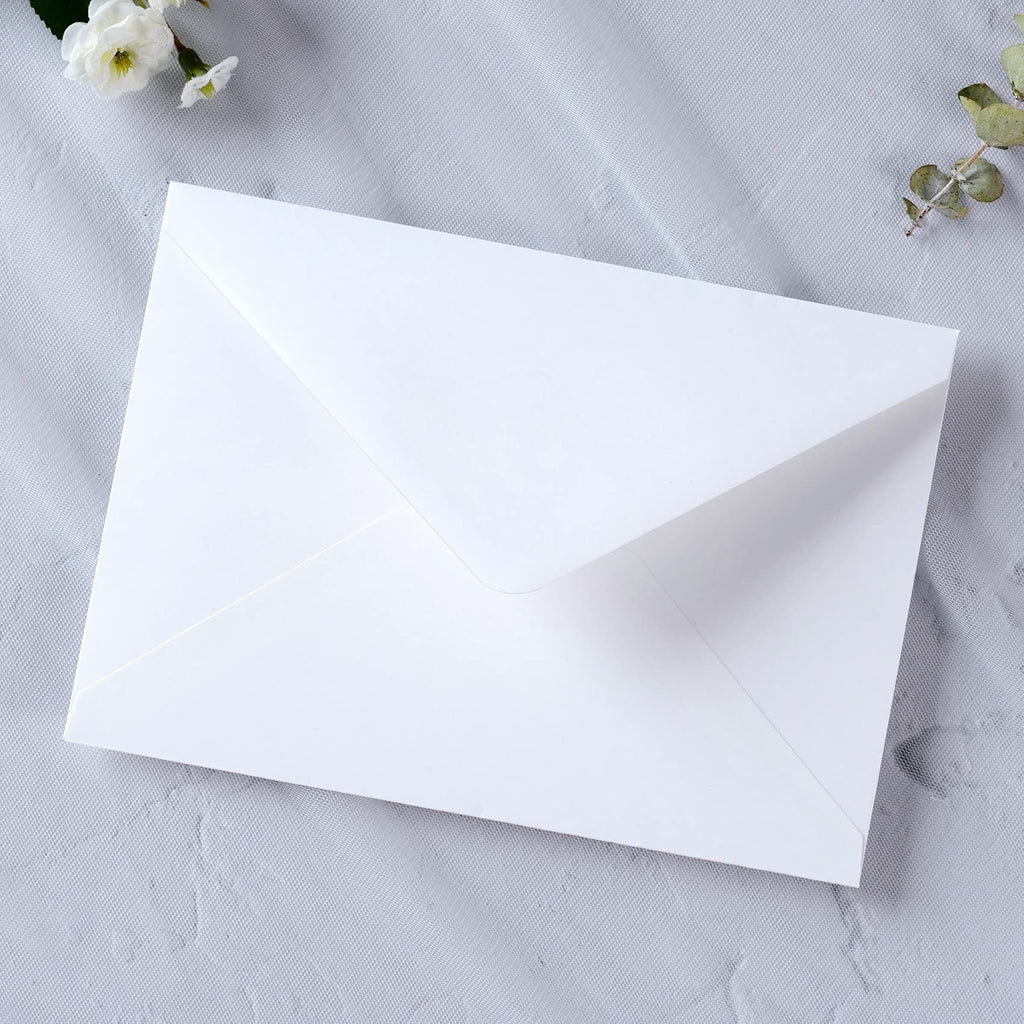 PONATIA 50 PCS/Pack A7 Envelopes, 5.25 x 7.5'' White Envelopes, Perfect For 5 x 7'' Wedding Invitation Cards, Christmas Gift Cards Envelopes, Acrylic Invitations, Photos