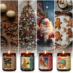 Christmas Candle Set | 4Pack Christmas Scented Candle Holiday Candle Gifts - Soy Candles Home Scented, Christmas Gift for Women and Men - Christmas Scents of Christmas Tree/Spice/Cookies/EVE