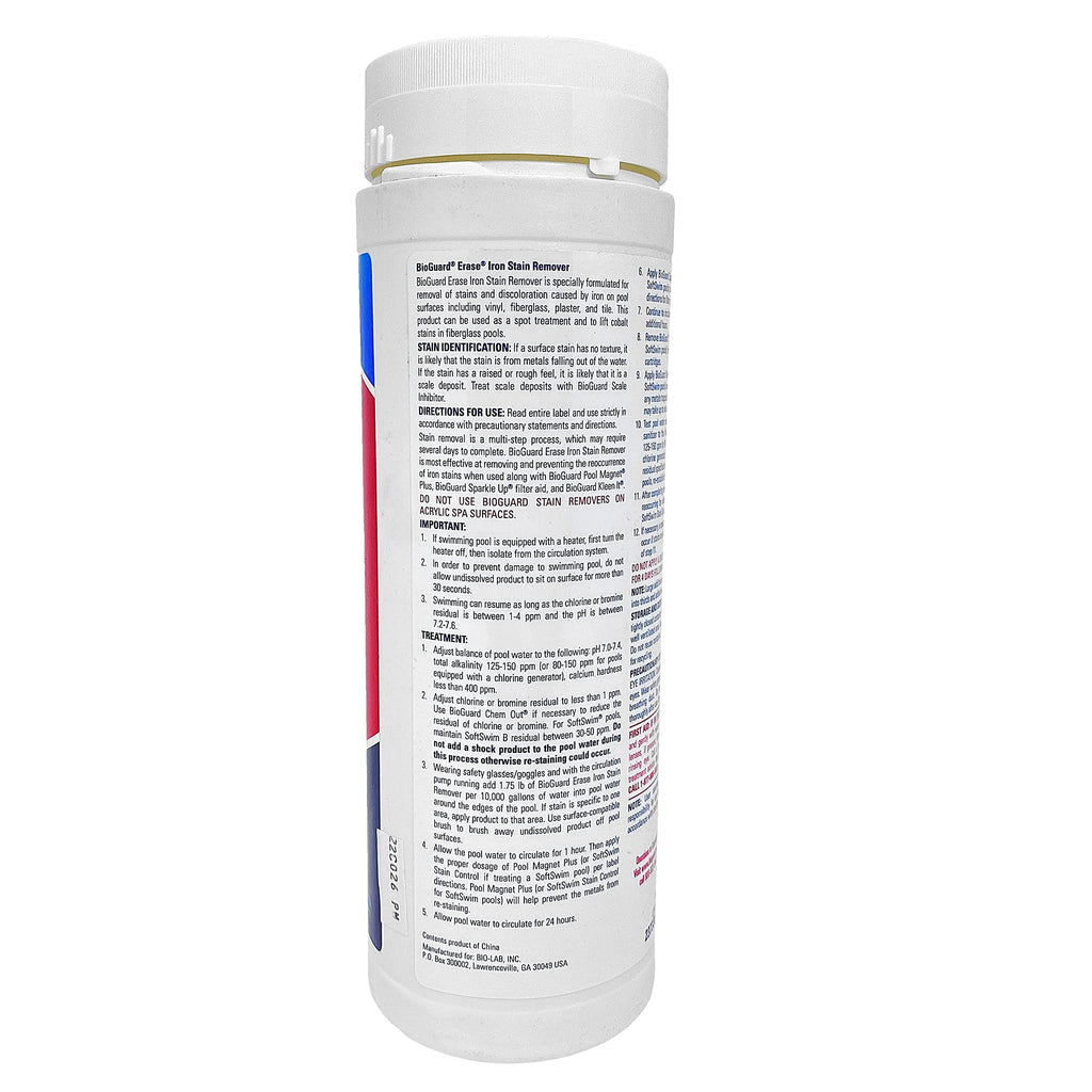 BioGuard Erase Iron Stain Remover, 1.75 lb, Highly Effective Iron Stain Remover, Restore Pool Surfaces, Suitable for All Pool Types