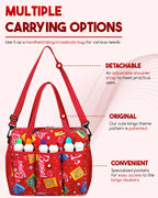 Bingo Bag with Pockets for Bingo Daubers Dabbers Dobbers Red Bingo Bag for Bingo Stuff Supplies Bingo Dauber Bag for Bingo Equipment Bingo Accessories for Women Bingo Prizes for Adults Seniors Elderly