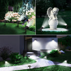 Linkind Solar Lights Outdoor Waterproof IP65, StarRay Dusk-to-Dawn Outdoor Solar Lights, 3 Lighting Modes Solar Spot Lights Outdoor for Garden, Yard, Landscape (Daylight, 2 Pack)