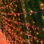 Twinkle Star 300 LED Window Fairy Curtain String Lights, 8 Modes Fairy Lights for Halloween Christmas Bedroom Wedding Party Home Garden Outdoor Indoor Wall Decorations, Orange, 2 Pack