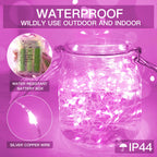 suddus Pink Fairy Lights Battery Operated Outdoor Waterproof, 66ft 200 Led String Lights with Remote, Twinkle Lights for Valentines Day, Bedroom, Dorm, Tapestry, Christmas, Party Decorations