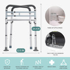 FSA/HSA Eligible Toilet Safety Rails, Adjustable Toilet Safety Frame for Elderly, seniors, Handicap & Disabled, toilet frame with handles, Foldable handicap toilet rails Fit Any Toilets (300 LB)