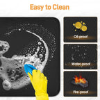 Amerbro Heat Resistant Mats for Countertop - Firproof 16x24 in Heat Resistant Mats for Air Fryer - Kitchen Countertop Protector for Air Fryer, Coffee Maker, Stand Mixer, Toaster, Oven 2PCS - Black