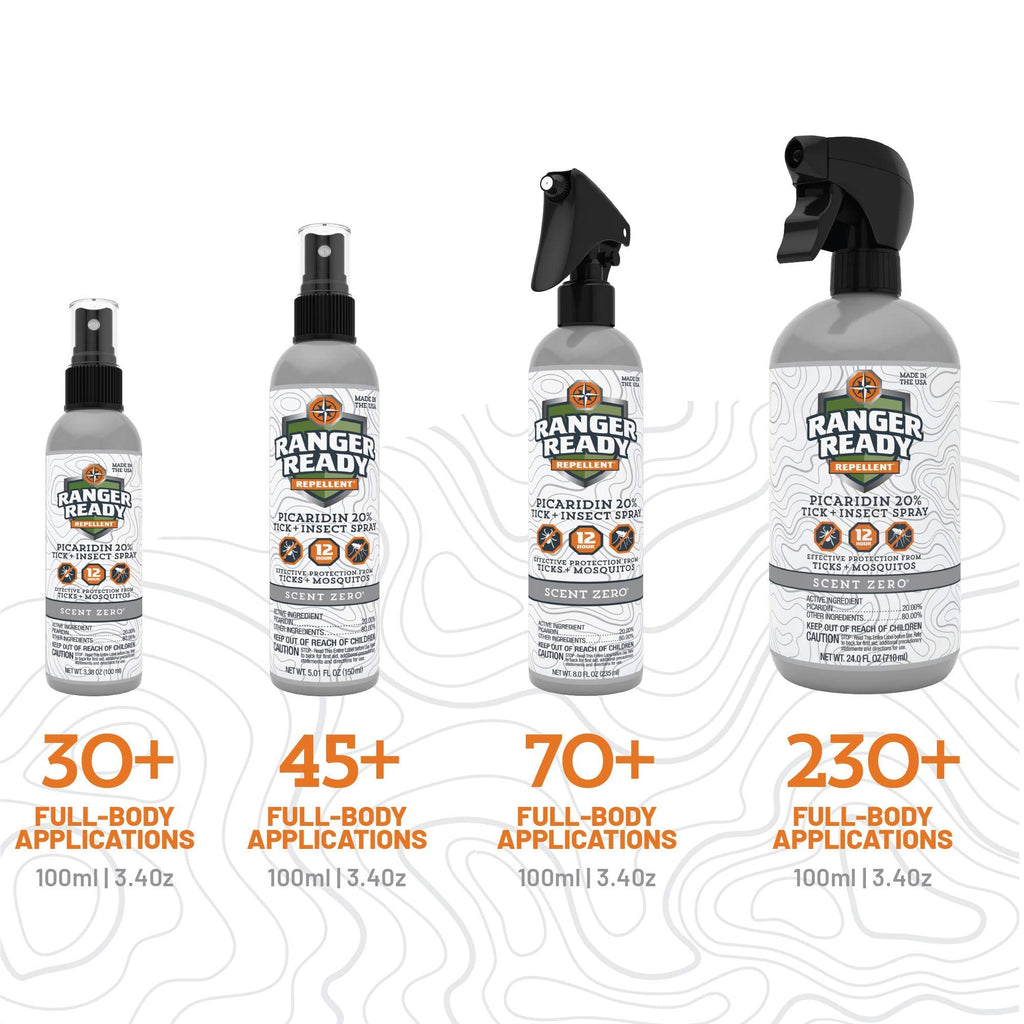Ranger Ready Picaridin 20% Tick & Insect Repellent, Ranger Orange Scent Deet-Free Bug Spray, Travel Size 3.4 Oz. (Pack of 2)