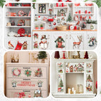 BBTO 12 Sheets Christmas Rub on Transfers for Crafts and Furniture Christmas Rub on Transfer Stickers Winter Rub on Decals for Wood DIY Paper Home Decor, 5.5 x 5.7 Inch(Snowman)
