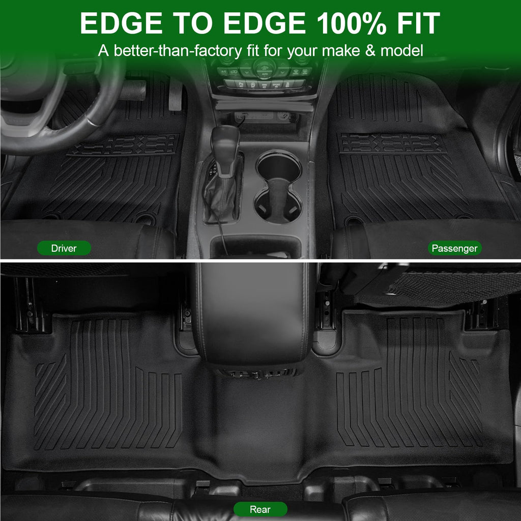 LUMWAY Floor Mats for 2016-2025 2026 Dodge Durango 6-Seater (Only for Bucket Seats), TPE All Weather Durable Floor Liners for Durango Accessories