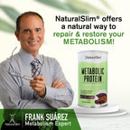 NaturalSlim Metabolic Whey Protein Powder Chocolate – Low Carb, Meal Replacement Shake w/Vitamins, Minerals & Amino Acid L-Glutamine | Great Taste and Very Filling Protein Shake, 10 Servings, 17.6oz