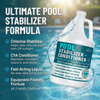BubbyShine, Pool Stabilizer - Cyanuric Acid Pool Stabilizer, Liquid Chlorine Stabilizer for Pool Chemicals, Swimming Pool Conditioner Stabilizer, for Salt Pool & Chlorine, 1 Gallon