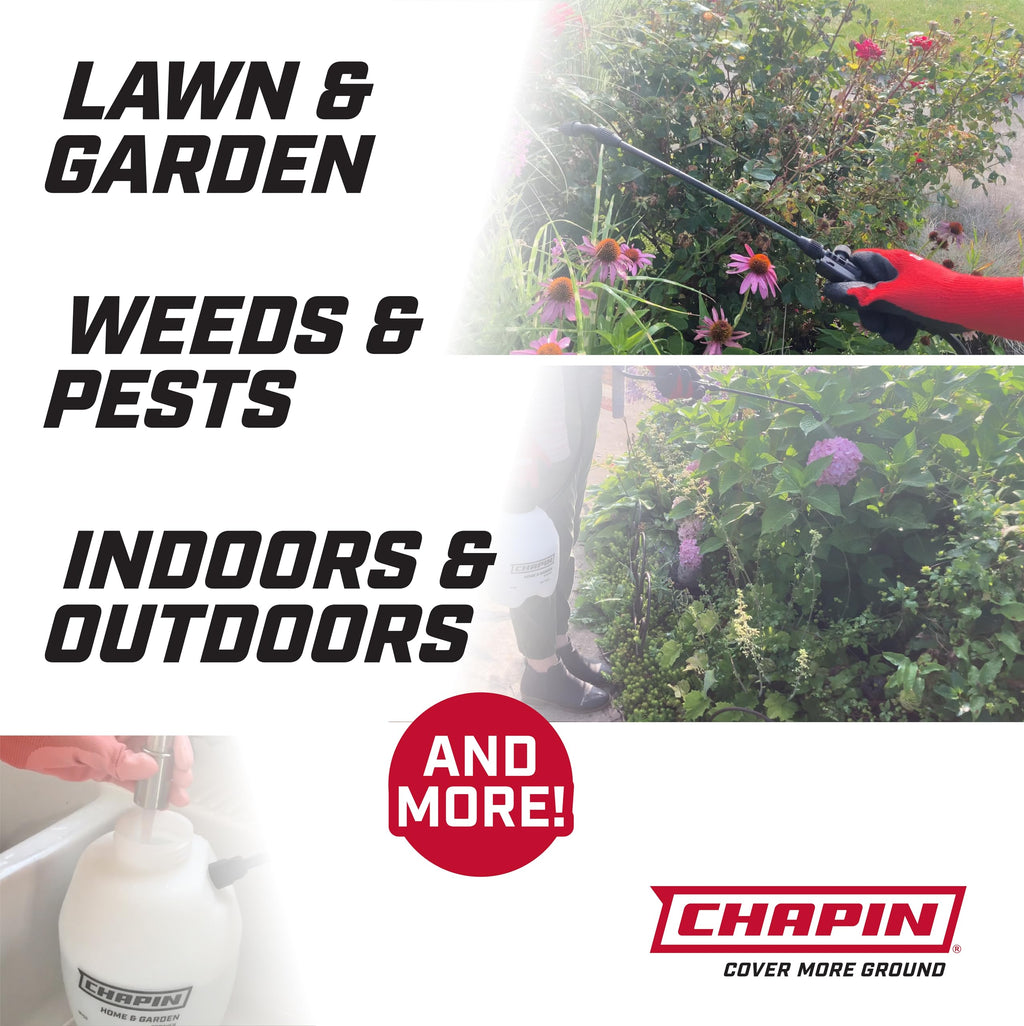 Chapin 16200 Pump Sprayer, 2-Gallon, Lawn & Garden Translucent Poly Tank, Adjustable Cone Nozzle, Ergonomic Handle & in-Tank Filter for Herbicides, Pesticides & Fertilizers