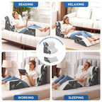 Ahpmeoa 6PCS Wedge Pillow Set for After Surgery, Bed Wedge Pillow Post Surgery, Wedges Pillows for Back Pain Relief, Acid Relux, Sit Up Pillow for Beds, Beds Wedges & Body Positioners, White/Grey