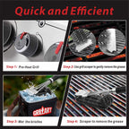 GRILLART Grill Brush and Scraper,18 Inch BBQ Grill Cleaning Brush Kit, Safe Wire Scrubber, Universal Fit BBQ Cleaner Accessories for All Grates