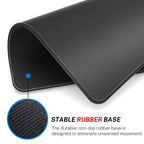 Essential Office & Gaming Mouse Pad, 30% Larger, 8.5” x 11” in, Black