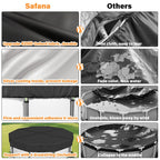 SAFANA 12FT New Pool Covers for Above Ground Pools, Round Swimming Pool Cover [Upgrade 420D Thicker] Protective Leaf Cover with Reflective Strip, Tear Resistant Durability Fabric, UV Resistance, Black