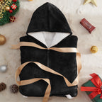 JOYWOO Wearable Blanket Hoodie, Oversized Hooded Blanket for Adult, Birthday Christmas Gifts for Women Men, Cozy Fuzzy Sherpa Sweatshirt Blanket with Giant Pocket and Zipper, Black