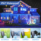 ICRGB Solar Rope Lights, 66FT 200 LED Outdoor String Lights, Blue Fairy Lights with Remote, 8 Modes, Timing Function, IP67 Waterproof, Outdoor Garden Patio Decorative,for Christmas Wedding Party