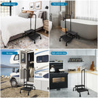 Gyykzz 2 Step Stool with Handle for Elderly, Upgrade Heavy Duty Medical Step Stool with 5 Legs, Bed Steps for High Beds with Adjustable Handrail and Non-Slid Platform for Adults, Seniors and Handicap
