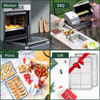 Half Sheet Pans with Rack Set [2 Pans + 2 Racks], CEKEE Stainless Half Size Large Baking Sheets with Rack -18 Inch Baking Tray Set- Rust & Warp Resistant & Heavy Duty Large Cookie Sheet