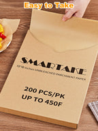 SMARTAKE 200 Pcs Unbleached Parchment Paper Baking Sheets, 13x18 Inches Non-Stick Precut, for Baking, Grilling, Air Fryer, Steaming, Bread, Cup Cake, Cookie and More