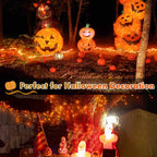 Twinkle Star 4 Pack Outdoor Solar String Lights, 39.4 FT 120 LED Solar Powered Christmas Decorative Fairy Lights with 8 Modes, Waterproof Light for Xmas Patio Yard Wedding Party, Orange