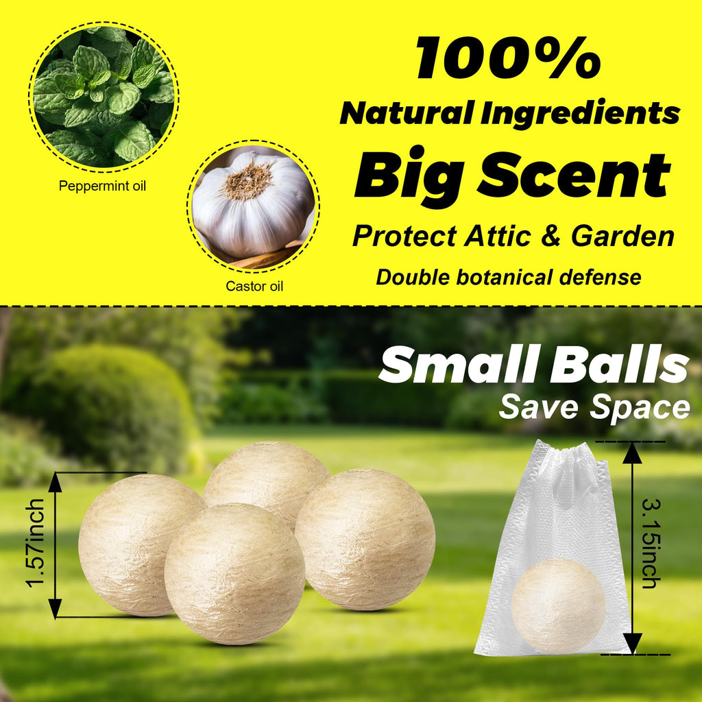 Atindirey Deer & Rabbit Repellent Balls- Outdoor Animal Deterrent for Garden, Yard, Trees & Plants | Natural, Long-Lasting | Safe for Pets, Kids, Flowers & Vegetables (12PCS)