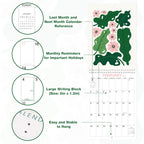 2025 Calendar - 2025 Wall Calendar 12 Months from Jan. 2025 to Dec. 2025, 8.5" x 23.4"(Open), The Perfect Matisse Style Calendar Planner with Ample Blocks for Writing, Beautiful Flower Calendar 2025