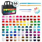 Inscraft 52 Acrylic Yarn Skeins, 1820 Yards 52 Colors, 2 Crochet Hooks, 2 Weaving Needles, 10 Stitch Markers, 1 Bag, for Crocheting & Knitting, Gift Beginners and Adults