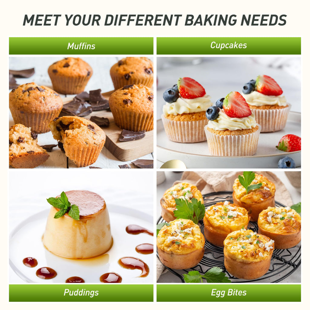2 Packs 12 Cups Silicone Muffin Pan with Metal Reinforced Frame Regular Size Cupcake Pan Tray Egg Bites Silicone Circle Cookie Molds Muffin Tin Tart Pans Baking Sheet Set for Breakfast Sandwiches