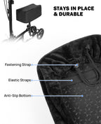 JOYTUTUS Knee Scooter Cushion Cover, Knee Scooter Pad for Comfort, Memory Foam Cushion Knee Walker Accessories with Removable Cover, 2'' Thick Fits Most Knee Walker Models, Black