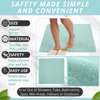 Square Shower Mat - Non Slip Shower Mats for Inside Shower - Extra Large 31x31 Shower Floor Mat Non Slip - Square Bath Mat for Shower - Secure Anti Slip Loofah Shower Bath Mat (31x31 Aqua Green)