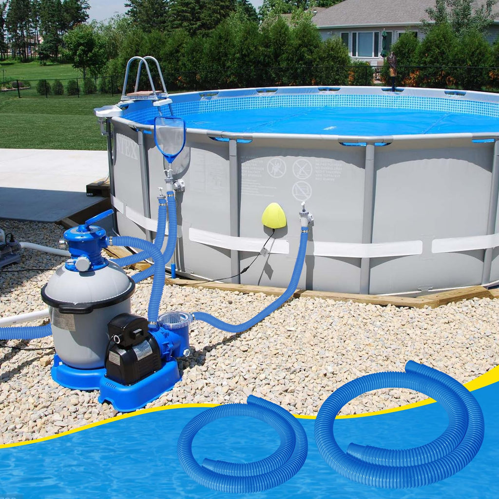 2 Pcs 1.25" Pool Hose, 59" Long Accessory Pool Pump Replacement Hoses, Compatible with All Above Ground Pool Filter Pumps that Use 1 1/4 Diameter Hoses