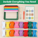 IQKidz Weaving Loom Kit for Girls Ages 8-12, DIY Arts and Crafts for Kids and Adults, Great Toy Gifts for Beginners 6-8 9 10 11 12, Potholder Knitting Loom with 224 Refill Loops