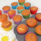 Gifbera Bright Rainbow Jumbo Cupcake Liners 400-Count, Large Solid Colorful Paper Baking Cups for Baking