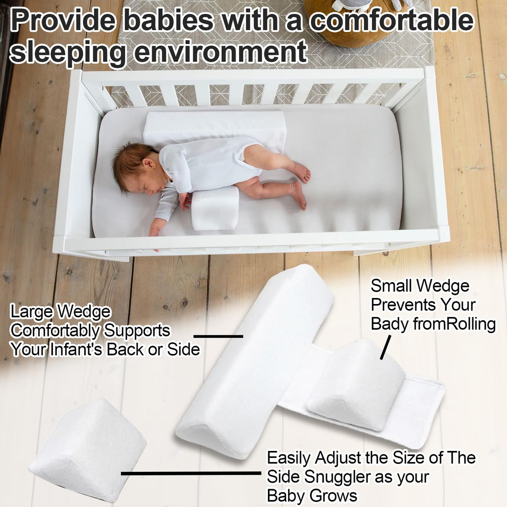ParkistStar Wedge Pillow for Newborns Adjustable 45-Degree Provides Front and Back Support for a Comfortable Sleep Experience (White)