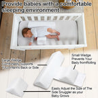 ParkistStar Wedge Pillow for Newborns Adjustable 45-Degree Provides Front and Back Support for a Comfortable Sleep Experience (White)