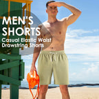 Men's Outdoor Shorts Casual Elastic Waist Drawstring Summer Beach with Pockets Lightweight Hiking Quick Dry Sports Shorts-S Dark Gray