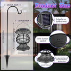 Qualirey Solar Bug Zapper Outdoor Waterproof Mosquito Repellent Outdoor Solar Mosquito Zapper Plastic Ring Bug Lights Insect Mosquito Killer Lamp (Gray Bronze,2 Pcs)