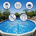 In The Swim 12' x 24' Premium Blue Rectangle Solar Pool Cover 12 Mil for Solar Heating Above Ground Pools and Inground Pools