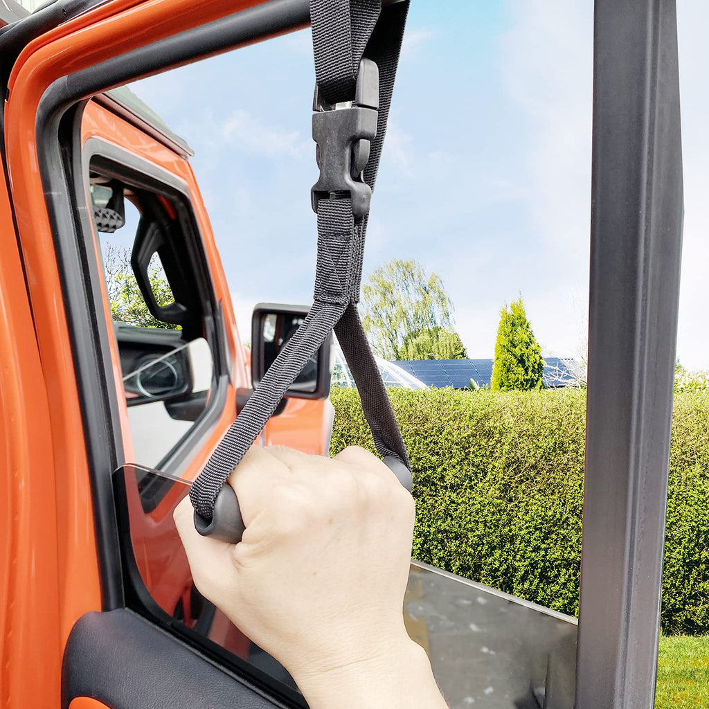 Automotive Adjustable Standing Aid Safety Handle Vehicle Support Grip Handle Disability Help Car Hand Hook- 2 pcs (Black)