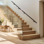 Meranti Aluminum Handrail for Indoor or Outdoor Steps and Stairs – Hand Rails for Elderly – DIY Complete Stair Railing Kit (4' Length, Bronze Textured)