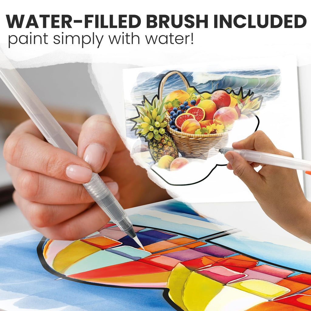 QUOKKA 10PACK Water Painting Dementia Activities for Seniors - Tropics Vacation Memories - Alzheimers Products for Elderly - Activities for People with Dementia - Crafts for Seniors