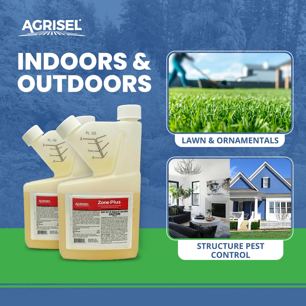 Agrisel Zone Plus Insect & Pest Control Broad Spectrum, for Indoor & Outdoor, Effective Against 100 Pests, Eco-Friendly, 3-Pack of Disposable is Included with Purchase, 16 Ounce