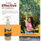 Flock Free Natural Mosquito Control Ready to Use Spray, Repels Mosquitoes, Ticks, Fleas, Flies, Gnats, and Chiggers Away (32 oz Ready to use)