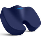 CushZone Office Chair Cushions, Memory Foam Coccyx Cushion for Tailbone Pain Office Chair Car Seat, Sciatica, Coccyx, Lower Back Pain Relief (Blue)