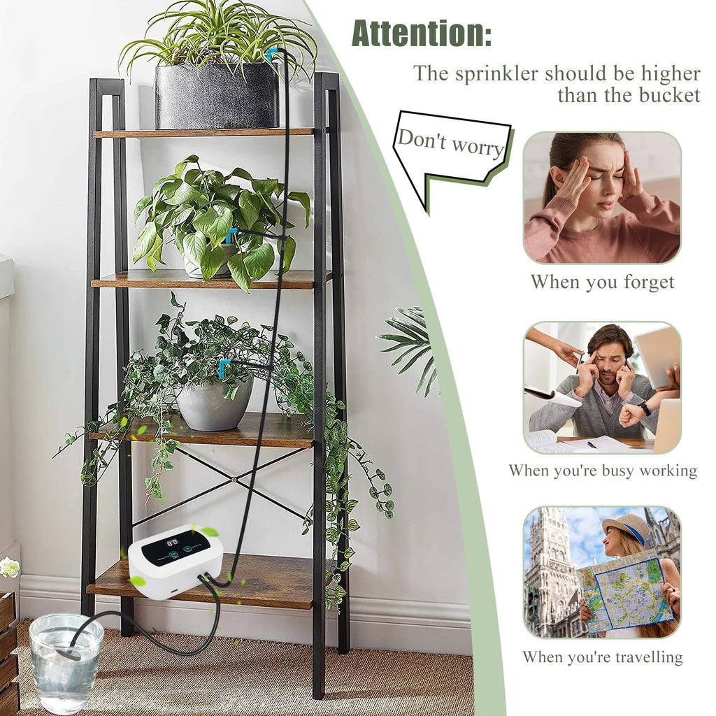 Automatic Watering System for Potted Plants, Indoor Garden Watering System Drip Irrigation Kits Saving Water Drip Irrigation System with Timer 33 FT Hose for Garden Rooms Balcony Indoor Plant