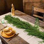 Hananona 4 Pcs Artificial Norfolk Pine Garlands, Real Touch Winter Pine Garland, Green Artificial Greenery Garland for Table, Mantle, Wall, Indoor, Outdoor Christmas Decorations (4, 6 FT)